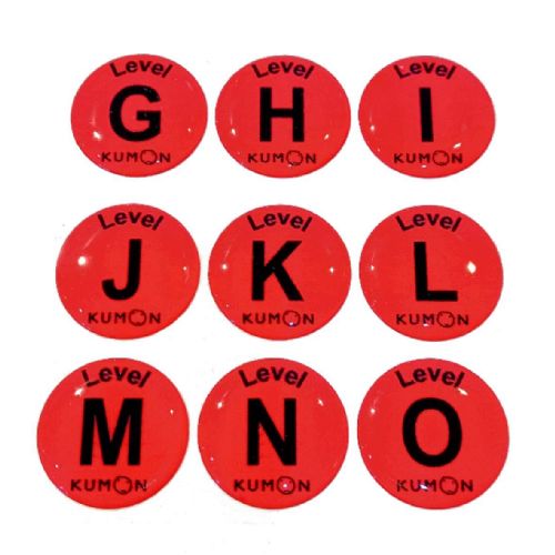 KUMON Level Grade red 27mm Round